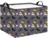 CLOCOR Rectangular Storage Basket,Collapsible Cute Pattern Storage Bin,Waterproof Books Box with Handles,Gift Basket(Grey Tombstone Halloween)