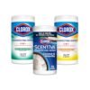 Clorox Disinfecting Cleaning Wipes, Bleach Free, Crisp Lemon, Fresh Scent, Scentiva Coconut and Waterlily, 75 Count Each (Package May Vary)