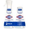 Clorox Disinfecting Mist, Eucalyptus Peppermint, Household Essentials, 1 Spray and 1 Refill, 16 oz Each