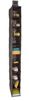 ClosetMaid 10-Shelf Fabric Hanging Shoe Storage Organizer for Closet, Gray