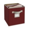 ClosetMaid 113600 Fabric Storage Bin with Handle and Label Window, Collapsible, 11" H x 10.5" D x 10.5" W, Red