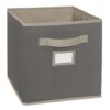 ClosetMaid 113800 Fabric Storage Bin with Handle and Label Window, Collapsible, 11" H x 10.5" D x 10.5" W, Gray