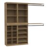 ClosetMaid Modular Storage Organizer Kit Includes; (1) 12-Shelf Unit with Dividers, (1) Shoe Shelf Unit, (2) 3-Shelf Units, and (2) Hang Rod Shelf Units, Sand