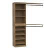 ClosetMaid Modular Storage Organizer Kit Includes; (1) Shoe Shelf Unit, (1) 3-Shelf Unit, and (2) Hang Rod Shelf Units, Sand