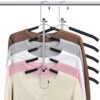 Clothes Hangers Space Saving Shirt Hangers, Non Slip Multi Shirt Organizer for Closet with Foam Padded Closet Organizers and Storage for T Shirt Short Dress Sweater Blouse Hoodie Coat Black 2 Pack
