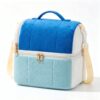 CLYAIDET Toast Shaped Insulated Lunch Bag, Flannel Double Layer Large Capacity with Crossbody Strap for Work, Picnic, Travel(Royal Blue)