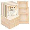 Cnakbvc Wood Canvas Boards, 10 Pack 4 x 4 Inch Unfinished Painting Panels