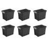 CNEIESD 7.5 Gallon Stackable Storage Totes with Latch Lids,6 Pack