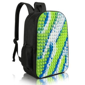 CNRYRIO Pop It Backpack for Kids – Giant Full-Front Sensory Pop It Panel, Large 17.3 Inch School Bag, Double Compartment, Padded Straps, Water Resistant – Fidget Toy Gift for Boys and Girls