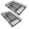 Coasdigi Desk Drawer Organizer Metal Mesh Drawer Organizer Tray for Office School or Home Supplies Desktop Storage Stationery, 6 Compartments, 12.6 x 8.27 x 1.57 inch，Black (2pc pack)