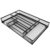 Coasdigi Desk Drawer Organizer Metal Mesh Drawer Organizer Tray for Office School or Home Supplies Desktop Storage Stationery，6 Compartments, 12.6 x 8.27 x 1.57 inch，Black (1pc pack)