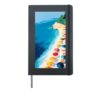 Coastal Vacation Vibes Colorful Beach Umbrellas and Sea Hardcover Journal, Black
