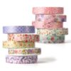 cobee 10 Rolls Sparkling Gold Foil Washi Tape Set, Decorative Masking Tape
