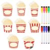 COcnny Magnetic Name Tags Labels - 48pcs Dry Erase Magnets Name Plates with 8pcs Marker Pen, Magnetic Blank Reusable Labels for Classroom Whiteboard Students Locker Shelf Home School Office (Popcorn)