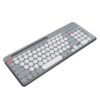 Cocoarm Wireless Keyboard and Mouse Dual Mode Bluetooth 2.4G Vintage Round Keycaps Full Size 100 Keys with 13 Hotkeys and Optical Mouse Adjustable DPI for Multiple Devices OS X