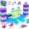 COEMIN 40PCS Magic Gummy Sensory Blocks - Translucent Soft Building Toys for Toddlers 3-5, Squishy Montessori Stacking Bricks for Creative STEM Play, Ideal Gift for Boys Girls