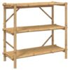 Coespram 3-Tier Bamboo Storage Shelf, 3-Layer Utility Organizer Rack, Freestanding Open Display Bookcase for Living Room, Balcony and Kitchen, 39.4 x 15.7 x 35.4 Inches