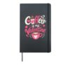 Coffee is my Valentine Romantic Girls Pink Heart Coffee Hardcover Journal, Black
