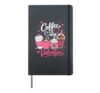 Coffee is my Valentine Romantic Girls Pink Heart Coffee Hardcover Journal, Black