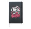 Coffee is my Valentine Romantic Girls Pink Heart Coffee Hardcover Journal, Black