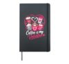 Coffee is my Valentine Romantic Girls Pink Heart Coffee Hardcover Journal, Black