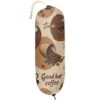 Coffee Time Plastic Bag Holder Grocery Shopping Bags Carrier Dispenser Plastic Bag Storage Organizer Home Kitchen Pantry Decor
