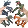 COGO MAN Dinosaur Toys Dinosaur Figure, Rubber Dinosaur Finger Puppets Set with Heads, Paws, and Feet, Bath Toys for Kids, Finger Puppets 20pcs