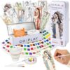 COIPLAY Watercolor Craft Kit, Paint Set, 648 Color Blocks, 52 Coloring Bookmarks, Dynasty Girls Theme, Travel Gift for Kids & Adults