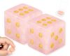 coiyie 2 Pcs Mahjong Crystal Dice 16mm Pink Crystal D6 Mahjong Dice Set Mahjong Sieve Accessories for Tabletop Game, Board Games, Mahjong Games(Pink)
