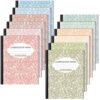 Colarr 12 Pack Wide Ruled Composition Notebook 9.75 x 7.5 Inch Marble Paper Composition Books Assorted Fun Colors Office School Notebook, Hard Cover, Sturdy Sewn Binding (Earthy Color)