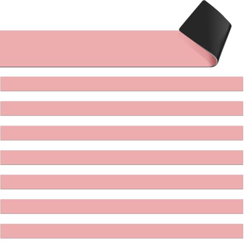 Colarr 24 Pcs Mini Magnetic Strips, 12" x 0.75" Dusty Rose Magnetic Borders for Classroom Whiteboard Magnet Border Strips Bulletin Board Borders for Office School Chalkboard Trim Decor