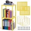 Colarr 2 Pcs Locker Organizer Shelf Stackable 2-Tier Shelves Fits Standard Size School Lockers Heavy Duty Metal Locker Shelf for School Office Gym Lockers Home Storage 11x 10 x 12 Inch(Yellow)