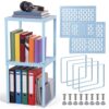 Colarr 2 Pcs Locker Organizer Shelf Stackable 2-Tier Shelves Fits Standard Size School Lockers Heavy Duty Metal Locker Shelf for School Office Gym Lockers Home Storage 11x 10 x 12 Inch(Sky Blue)