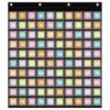 Colarr Hundred Pocket Chart with 100 Pockets and 100 Pieces Composition Double-Sided Number Cards for Classroom Decor Composition Notebook Back to School Classroom Supplies for Office Home Decor