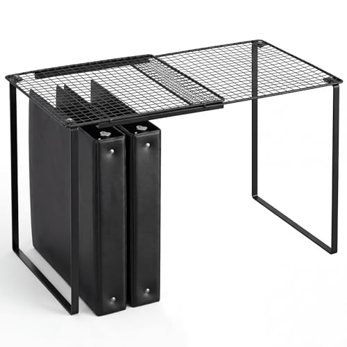 Colarr Metal Locker Organizer Shelf Adjustable to 10.6-15 Inches in Length for School Classroom Office Gym Lockers Home Storage(Black)
