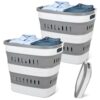 Collapsible Laundry Baskets 2 Pack, 35L Foldable Laundry Hamper with Handle