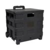 Collapsible Rolling Craft Cart with Lid, Black