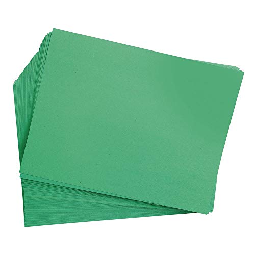 Colorations 9" x 12" Mediumweight Holiday Green Construction Paper - 50 Sheets, Arts and Crafts, School Supplies, Drawing, Coloring, Painting, 3D Art Paper