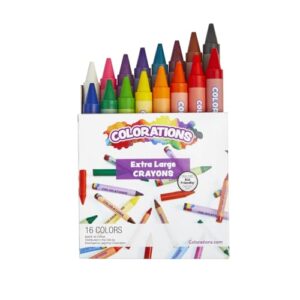 Colorations Extra Large Crayons, Great for Classroom, Easy for Little Hands to Use