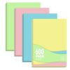 Colored Copy Paper 8.5x11 Inches, 600-Sheets Letter Size Pastel Colored Paper Assorted Colors Printer Paper for Printing, Arts & Crafts, School Projects and Office Use