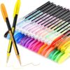 Colored Gel Pens Set for Coloring, 36 Colors Glitter Gel Pens, Fine Point Gel Pens Colored Set for Adult Coloring Books, Journal Pen Markers for Journaling Supplies, Writing Drawing Taking Office Home