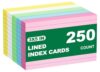 Colored Index Cards 3x5 Inch, 250 Count Ruled Flash Cards for Studying, 50 Pack Of 5, Multilcolor Notecards Lined Flash Cards Bulk, Neon Flashcards Note Cards, 3x5 Index Cards for School, Home, Office