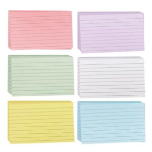 Colored Index Cards 3 x 5 Inch, 300 Count Ruled Index Cards, Flash Cards for Studying, Lined Note Cards for Office, Home and School