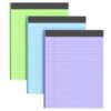Colored Legal Pads 8.5 x 11, 3 Pack Notepads 8.5 x 11 Wide Ruled Note Pads 8.5 * 11 with Sturdy White Back, 30 Sheet/Notepad, Micro Perforated Writing Pads Lined Paper for Home School Office Supplies