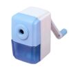Colored Pencil Sharpener for Kids with One-Handle Operation,Pencil Sharpener Manual with Transparent Container and Non-Slip Base(1 Pack,Blue)