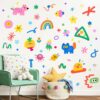 Colorful Abstract Shapes Wall Decals Dots Geometric Shape Wall Stickers