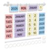 Colorful Flip Calendar for Classroom Flip Classroom Calendar Set with Holder Classroom Decoration with 55 Date Cards Adjustable Calendars Holder for Teachers Home Office Classroom Decor Supplies