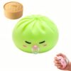Colorful Rainbow Dumpling Bubble Blowing Squishy, Mini Steamer Basket Stress Relief Fidget Toy, Soft Squeeze Toy for Anxiety, Office Desk
