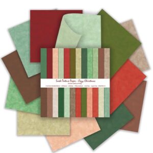 Colorful Scrapbook Paper 12x12, 24 Sheets Solid Colors Double-Sided Decorative Craft Paper, Scrapbook Papers Pad for Scrapbooking DIY Origami Holiday Card Making Junk Journal Decor (Green, 12x12 in)
