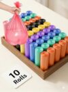 Colorful Small Trash Bags, 10 Rolls, Multicolor